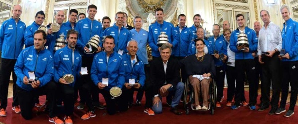 El presidente Macri recibe al equipo campeón de la Copa Davis