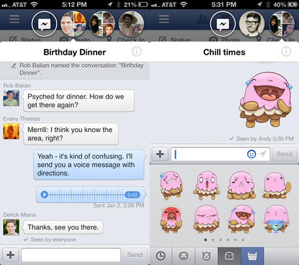 Chat heads de Facebook