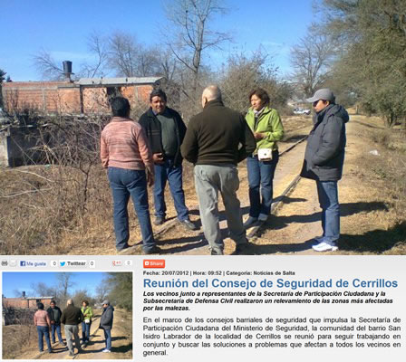 Consejo de Seguridad en Cerrillos